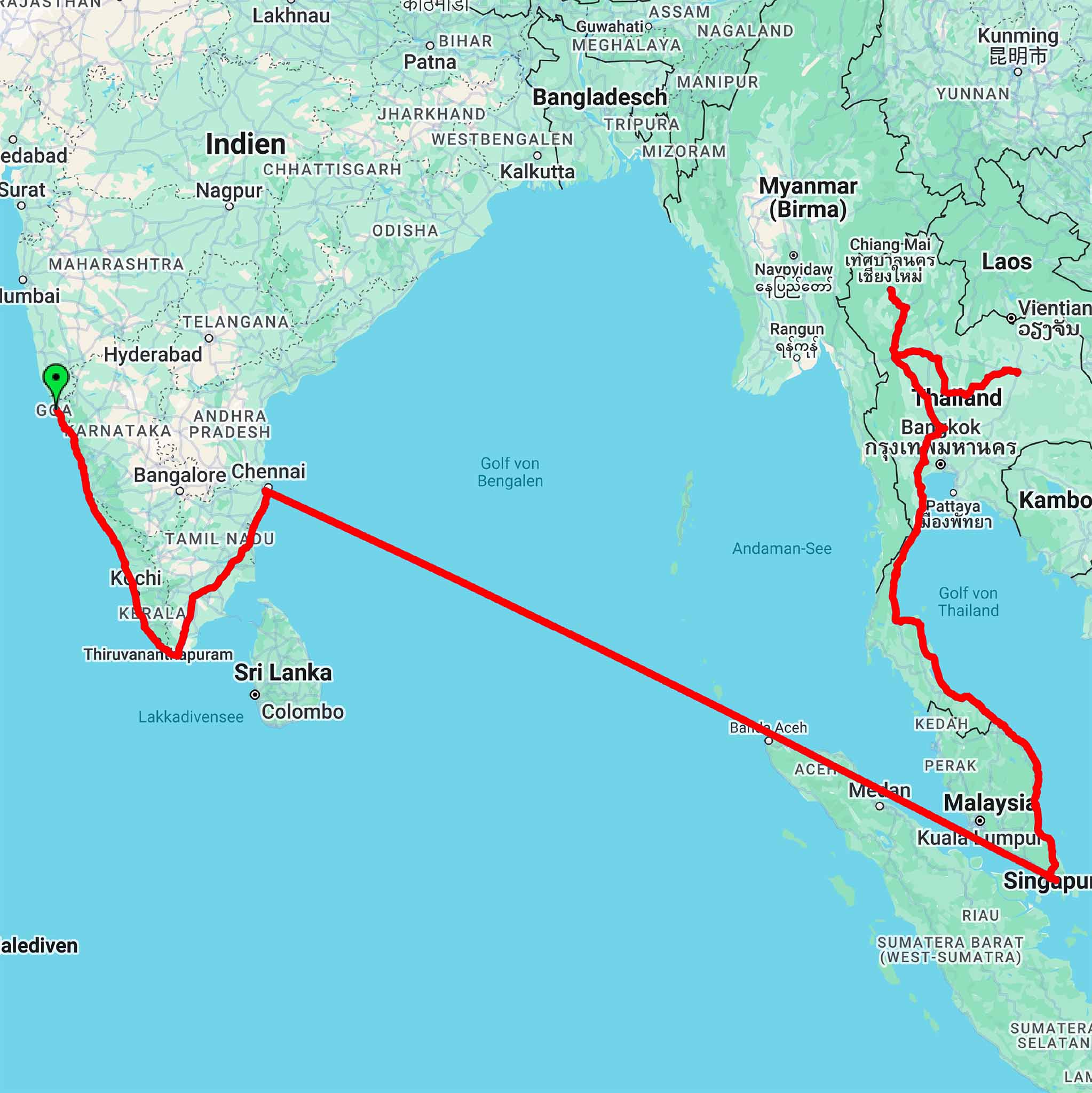 Karte der 2023 gefahrenen Tracks